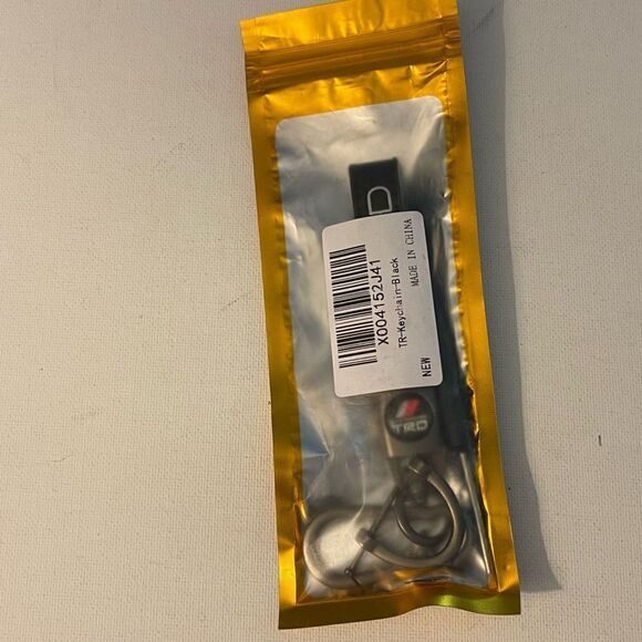 TRD Toyota Logo Black Leather fob keychain NWT - Picture 4 of 4